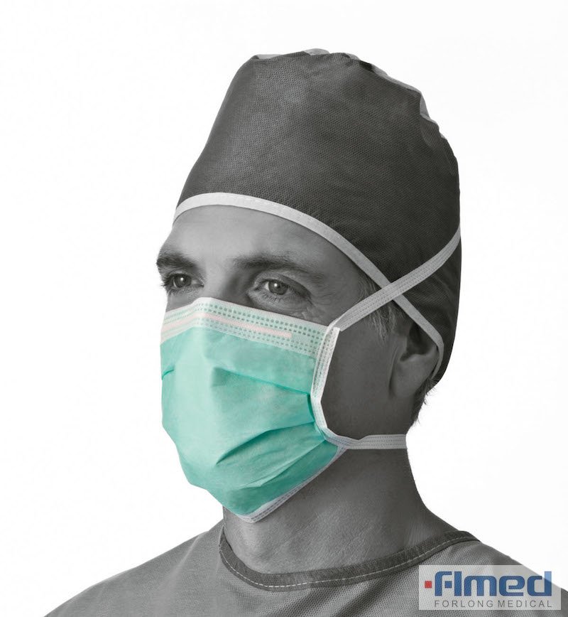 Einmal-chirurgische 3-Lagen-Vliesmaske mit Umschnürung