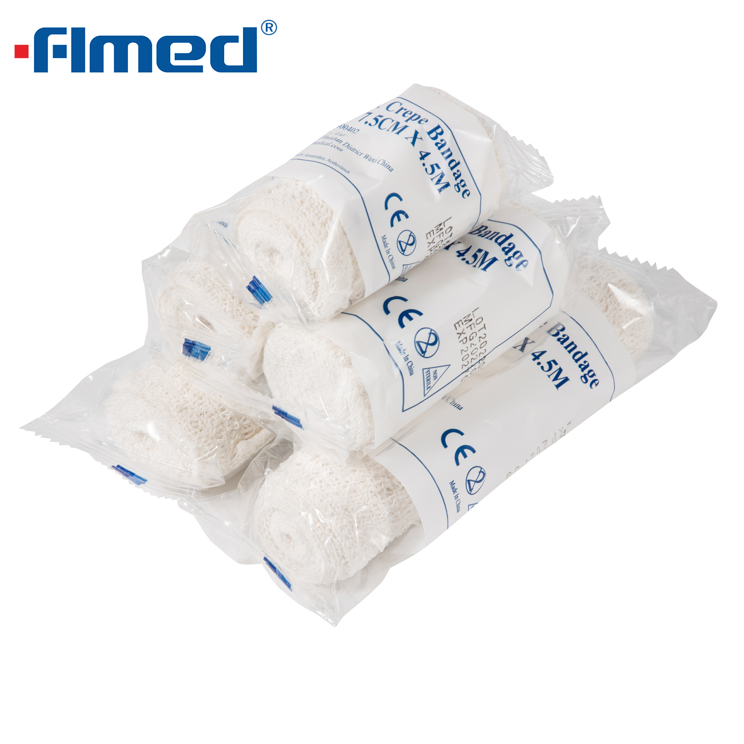 100% medizinischer Baumwollcrepp -Verband mit Medium 10 cm